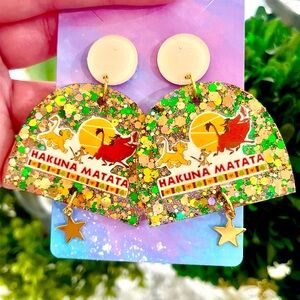 Simba, Timon, and Pumba Acrylic Earrings